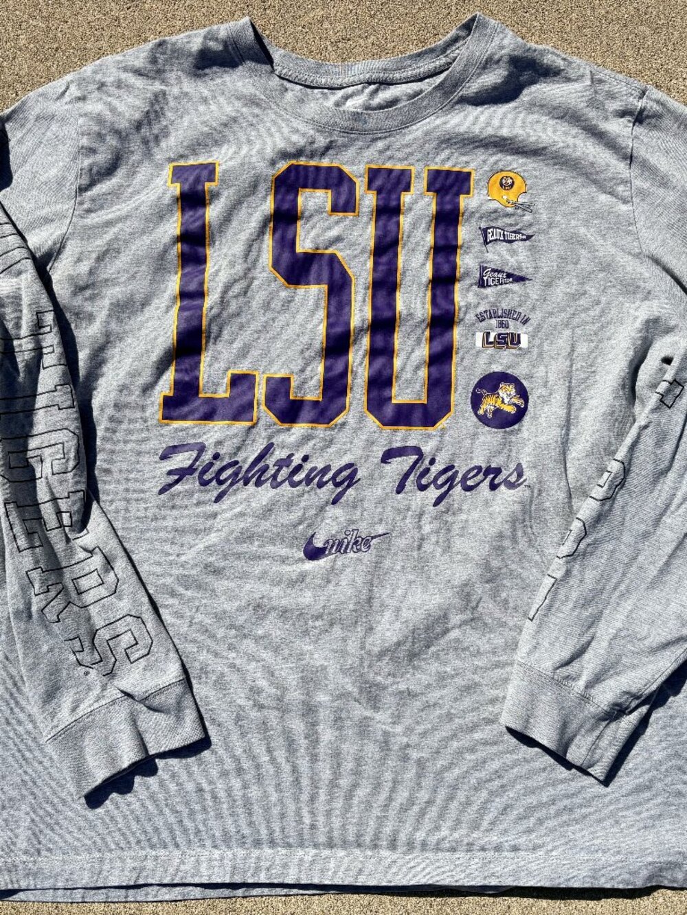 LSU "Fighting" Tigers Football Long Sleeve T-Shirt Size 3XL